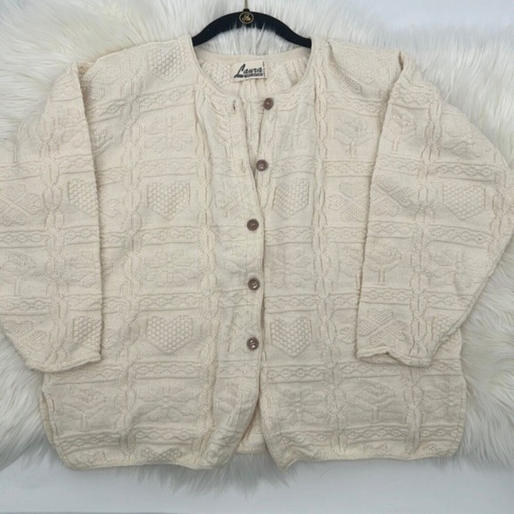 Vintage Cream Knit Cardigan
